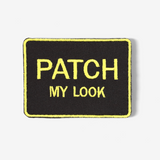 Брендовий патч Patch My Look 8×6 з жовтою вишивкою на чорному тлі